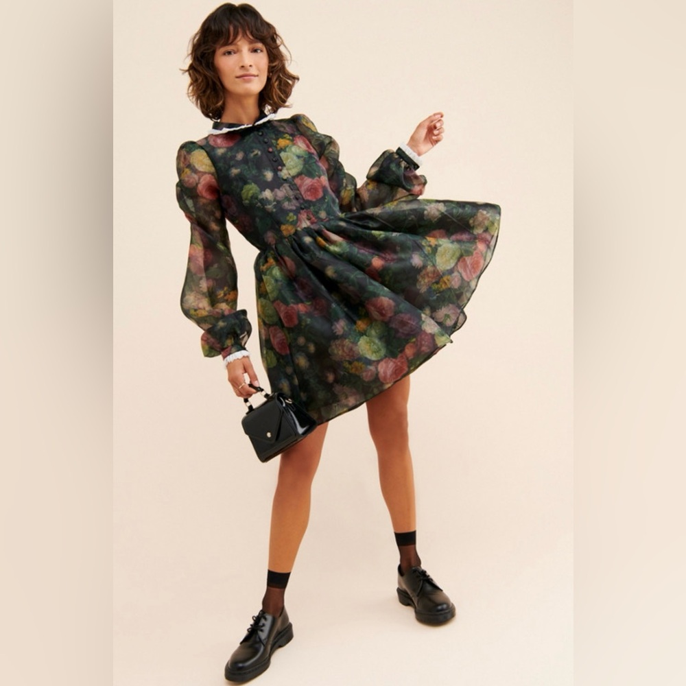 Selkie — Flowery, flouncy long sleeve dress